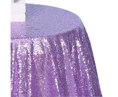 3e Home Rund Pailletten Tischdecke für Party Kuchen Dessert Tisch Ausstellung Veranstaltungen 50 Round Lavendel