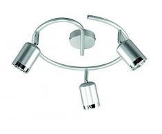Action Deckenleuchte, 3-flammig, Serie Port, 3 x LED, 4 W, Höhe 14 cm, Durchmesser 28 cm, Kelvin 3000, Lumen 300, aluminium gebürstet 947603630000