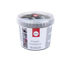 Rayher 34445000 Kreativ-Knetbeton, Eimer 1,5 kg, für kreative Ideen zum Formen, Kneten, Modellieren, Drucken und Ummanteln – Bastelbeton für kreative Beton-Looks