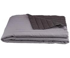 Lucena Cantos - Tagesdecke zweifarbige, Faser 120 gr, (Grau/Schwarz, 280 x 270)