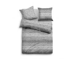 TOM TAILOR 0069879 Satin Bettwäsche Garnitur mit Kopfkissenbezug (Baumwolle) 1x 155x200 cm + 1x 80x80 cm, grau