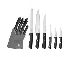 WMF Messerblock mit Messerset, 7-teilig, 6 Messer geschmiedet, 1 Block aus Holz lackiert, Spezialklingenstahl, Edelstahl-Nieten