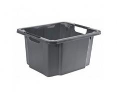Rotho Reverso Aufbewahrungsbox 26 l, Kunststoff (PP), Anthrazit, 26 Liter (43,5 x 36,5 x 23,5 cm)