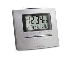 Technoline Funkwecker WT 250 mit Datums-/ Wochentagsanzeige und Innentemperaturanzeige , silber-schwarz,9 x 4,5 x 8 cm