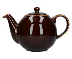 Dexam London Pottery Teekanne rund, für 4 Tassen, Rockingham braun