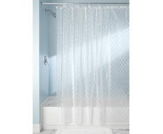 InterDesign Checkers Schimmel-/Spakresistenter Wasserdichter Duschvorhang aus EVA, 180 x180 cm, durchsichtig