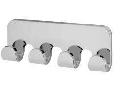 Bisk Natura Hakenleiste fürs Badezimmer, 12,5 x 2,2 x 4,8 cm, Chrom