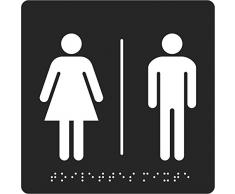 Pavo 8055951 Türschild WC Damen und Herren mit Blindenschrift, 150 x 150 x 2 mm