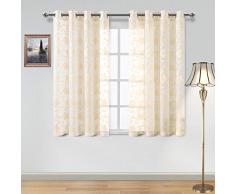 DWCN Vorhang, halbtransparent, mehrere Designs, 2 Stück W52 x L45 Gold