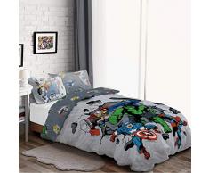Marvel Bettwäsche-Set für Doppelbett, Baumwolle, Grau