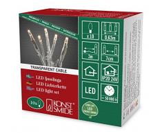 Konstsmide 6350-123 Micro LED Lichterkette / für Innen (IP20) / 24V Innentrafo / 10 warm weiße Dioden / transparentes Kabel