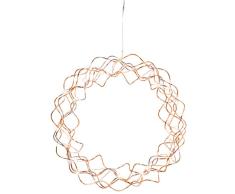LED-Dekoleuchte Curly Dewdrops ca. 30 x 30 cm, 30 warmwhite LED, Material: Metall, kupferfarben, transparentes Kabel mit Trafo