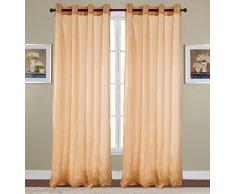 RT Designer Collection Maya Crushed Tülle Vorhang Panel, Polyester, Gold, 90 x 52 x 0.25 cm