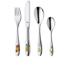 Silit Kuscheltiere Kinderbesteck, 4-teilig, ab 3 Jahren, Crominox Edelstahl poliert, spülmaschinengeeignet, farb- und lebensmittelecht