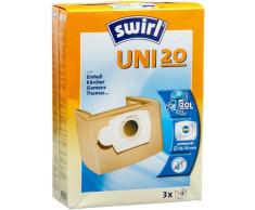 Swirl Uni 20 Papier Staubfilterbeutel für Einhell, Kärcher, Siemens und Thomas Staubsauger, Classic, 3 Stück
