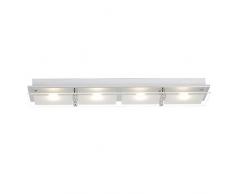 Brilliant World LED Deckenleuchte Wandleuchte 66x14cm 4 flg chrom Glas 1600 Lumen, Samsung-LED integriert