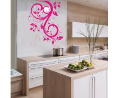 INDIGOS 4052166144988 Wandtattoo w659 schÃ¶ne Tribal Blatt Wandaufkleber, 96 x 72 cm, rosa