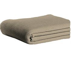 Dormisette 463029 Piqué Baumwolldecke, Baumwolle, Kaffee, 210x150x2 cm