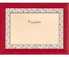 Natalini Marie ROSSOBIANCO 10X15 Bilderrahmen mit Unterstützung für Tisch, Tulipwood, Rot, 10 X 15 X 1,5