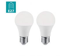 EGLO LED E27 Lampe 2er-Set, Glühbirne, 2 LED Lampen, je 10 Watt (entspricht 60 Watt), 806 Lumen, E27 LED neutralweiß, 4000 Kelvin, LED Leuchtmittel, Glühlampe A60, Ø 6 cm