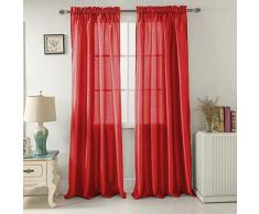 RT Designers Collection Nikki Faux Silk Rod Pocket Vorhang, Polyester, rot, 54 x 95 in