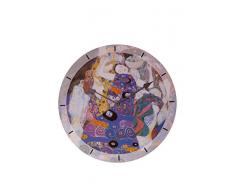 Artopweb Klimt Virgin - Wanduhren Durchmesser 60 cm, Holz, Mehrfarbig, 60 x 60 cm