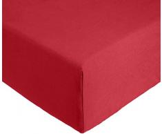 AmazonBasics Everyday Spannbetttuch aus 100%, Baumwolle, 100 x 200 x 30 cm - Dunkelrot