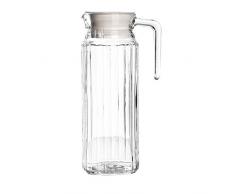 Get Goods Set aus 2 großen 1-Liter-Glaskrügen von Ravenhead, Glaskrüge mit Deckel für Küche, Kühlschrank, Wasser, Milch, Saft