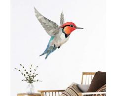 Sticker Origami | Wandaufkleber Kolibri - Tapete Dekoration Raum und Wohnzimmer | 40 x 40 cm