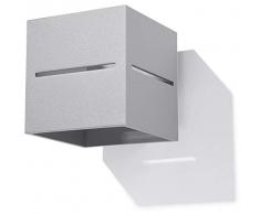 Sollux Lighting NEU Grau Wohnzimmer und das Vorzimmer-Aluminium-SOLLUX Lobo SL.0205 quadratische Moderne Wandleuchte Loft 1-FLG. LED G-9 LEUCHTEN-Bei Amazon für den günstigsten Preis