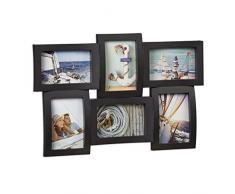 Relaxdays Bilderrahmen für mehrere Fotos, Collage für 6 Bilder, Fotorahmen 3D-Optik, zum Hängen, 33 x 47,5 cm, schwarz
