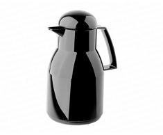 Helios Isolierkanne Top aus hochglänzendem Hartplastik mit Drehverschluss, schwarz, 1 l