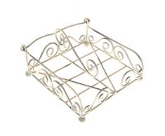French Kitchen Collection Serviettenhalter, Edelstahl, antik, elfenbeinfarben, 19 x 19 x 11,5 cm