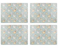 CREATIVE TOPS Feder Lane 4 Stück große Premium Platzsets, MDF Board, Multi/Farbe, 40 x 15 x 29 cm