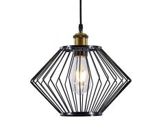 INNOTECK Industrieller Vintage 30 cm großer UFO Draht Lampenschirm. Multifunktions-Einsatz für Decken- und Stehlampe, Metall, Schwarz