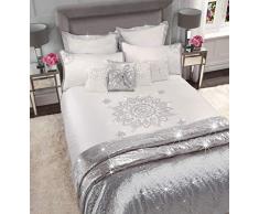 Sleepdown Mandala Bettwäsche-Set, Silber, Doppelbett