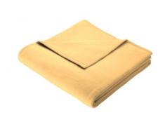 Biederlack Wohn- und Kuscheldecke, 100 % Baumwolle, Samtband-Einfassung, 150 x 200 cm, Gelb, Cotton Pure, 239664