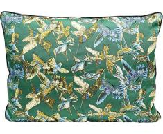 Kare Design Kissen Swarm of Birds 45x60cm, Rechteckiges Dekokissen in der Farbe Grün, Kissen mit Vogelmotiv, Vogelschwarm Kissen, (H/B/T) 45x60x15cm