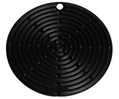 Le Creuset Topflappen, Silikon-Accessoires, rund, schwarz, 20,5 cm