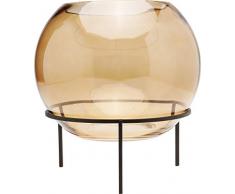 Kare Design Vase Oracle Braun Ø25cm, Runde Vase aus Glas mit grazilem Gestell, Kleine Vase aus getöntem Glas, (H/B/T) 26,5x25x25cm