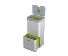 Joseph Joseph Totem 60, Abfalleimer, Mülltrennsystem, Abfall-und Recycling-System (ohne Caddy), 60L, Metall, 40 x 30 x 80 cm, silber