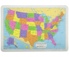 Painless Learning Tischset mit Karte zum schmerzlosen Lernen USA Mehrfarbig