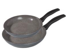 STONELINE 2-teiliges Pfannen-Set, Aluminium, Durchmesser 24 cm und 28 cm, ohne Deckel, mit hochwertiger Antihaftbeschichtung, auch für Induktionsherde geeignet