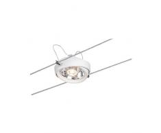 Paulmann 94200 Seil-System Powerline II Seillampe Komplettset LED Spot 2700 K Warmweiß 5x8W G53 Weiß 230/12V 80VA Deckenlampe inkl. Leuchtmittel, Metall, 40 W
