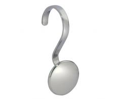 iDesign Vorhanghaken für Duschvorhang, moderne Duschvorhang Halterung aus gebürstetem Edelstahl, 12er-Set Duschvorhang Haken, mattsilberfarben