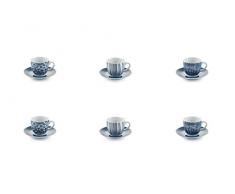 Galileo Casa 2192763 Indigo Set aus 6 Espressotassen, Porzellan