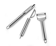 BONTHEE 3 Stück Edelstahl Schäler und Julienneschneider Gemüseschneider für Obst und Gemüse