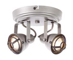 Brilliant Bente LED Spotrondell 2 flg Deckenstrahler schwenkbar burned steel Industrial Look 760 Lumen, 2x GU10 5W LED-Reflektorlampen inklusive