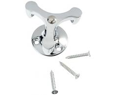 5 x SO-TECHÂ® Drehhaken RENA 3-fach Chrom Unterbauhaken Kleiderhaken Mantelhaken Garderobenhaken