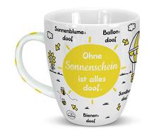 Sheepworld 46509 Tasse Ohne Sonnenschein ist alles doof, Sonne, Porzellan, 45 cl, Gelb, Geschenktsasse